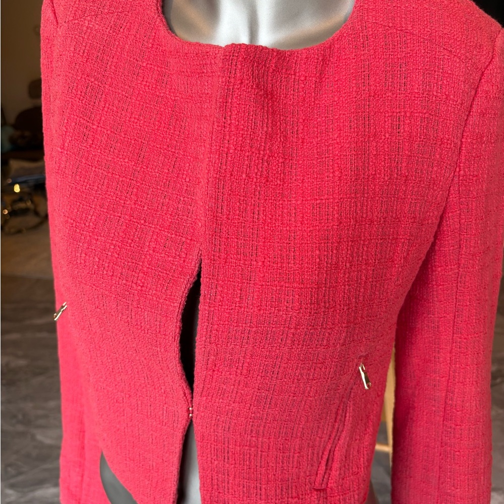 Ann Taylor Coral Blazer with Texture - Picture 2 of 10